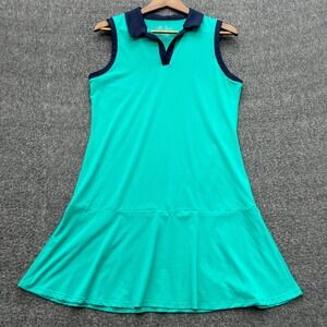 Lillie Green Golf Dress Medium Midi Sleeveless Dress Collared Athletic